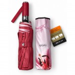 Женский складной зонт автомат Три Слона N7567 Pink Lily красный 10 спиц