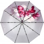 Женский складной зонт автомат Три Слона N7567 Lilac Magnolia фиолетовый 10 спиц