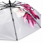 Женский складной зонт автомат Три Слона N7567 Lilac Magnolia фиолетовый 10 спиц