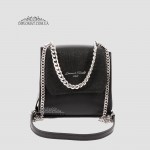 Сумка Женская EMANUELA FERRETTI 01069 Кросс боди Кожаная  BLACK crystal Черный