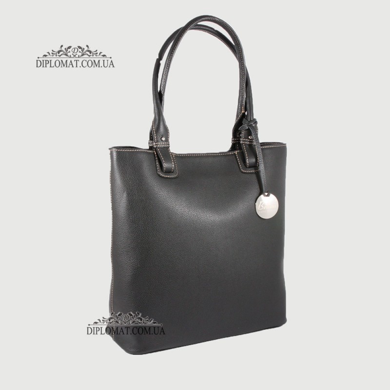 Сумка Женская Кожаная Большая на руку BELLINI Follonica 5840  BLACK floater Черный