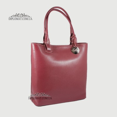 Сумка Женская Кожаная Большая на руку BELLINI Follonica 5840 BURGUNDI floater