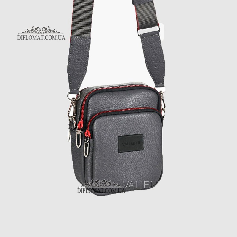 Сумка кросс боди VALIENTE 1079  Кожа ИВ Nat Графит Черный