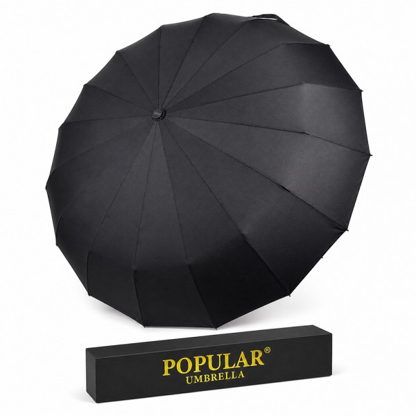 Зонт мужской автомат POPULAR 2021 Polyester BLACK
