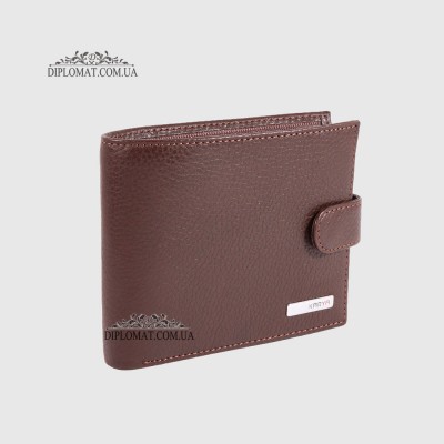 Портмоне мужское KARYA 0431 кожаное с монетницей и отделением на молнии 39 Brown