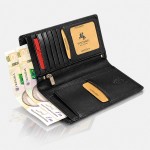 Мужской кожаный кошелек-купюрник Visconti HT12 Big Ben Black (Чёрный)