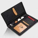 Мужской кожаный кошелек-купюрник Visconti HT12 Big Ben Black (Чёрный)