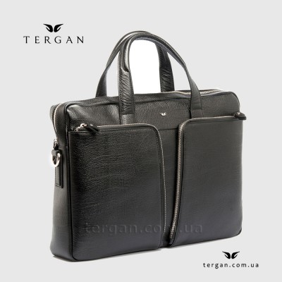 Сумка Портфель мужская кожаная TERGAN 21387 для документов А4 и ноутбука SIYAH BUFFALO