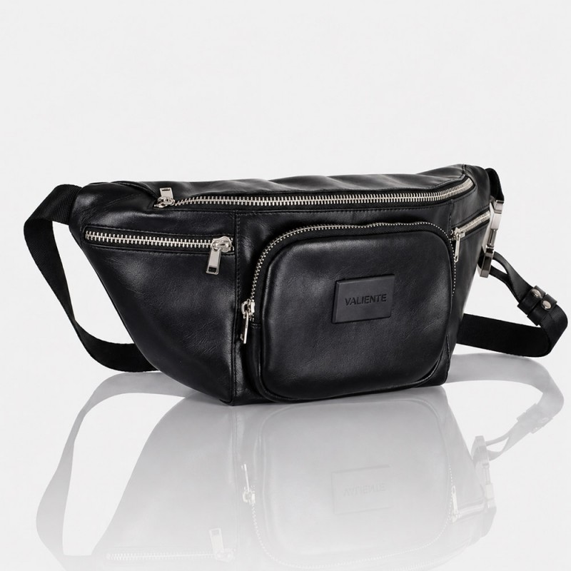 Сумка бананка мужская на пояс и через плечо VALIENTE 973  SAUVAGE Black Черный