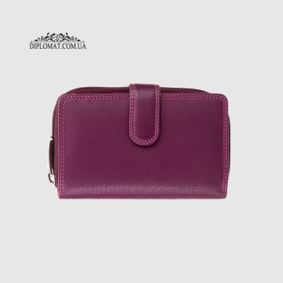 Кошелек кожаный женский VISCONTI R13 Carmelo c RFID Plum Multi
