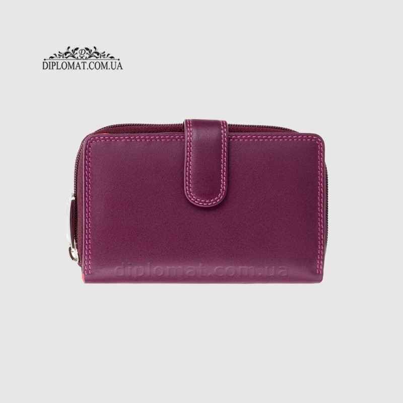 Кошелек кожаный женский VISCONTI R13 Carmelo c RFID  Plum Multi  