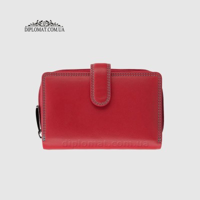 Кошелек кожаный женский VISCONTI R13 Carmelo c RFID Red/Rhumba