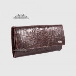 Кошелек женский CANPELLINI 2030 Кожаный Под прямую Купюру 11 BROWN CROCO Коричневый  Коричневый