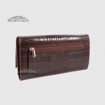 Кошелек женский CANPELLINI 2030 Кожаный Под прямую Купюру 11 BROWN CROCO Коричневый  Коричневый
