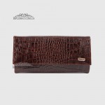 Кошелек женский CANPELLINI 2030 Кожаный Под прямую Купюру 11 BROWN CROCO Коричневый  Коричневый