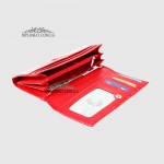 Кошелек женский CANPELLINI 2037 Классический На прямую купюру На кнопке  P142 RED LACK CROCO Красный  Красный