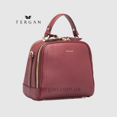 Сумка Сундук женская Кожаная TERGAN 79135 BORDO FLOATER Бордовый
