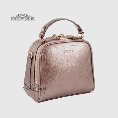 Сумка Сундук женская Кожаная TERGAN 79135 BRONZ PERLA MIMOZA