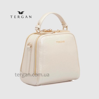 Сумка Сундук женская Кожаная TERGAN 79135 BEJ PERLA MIMOZA