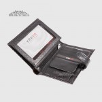 Вертикальное мужское портмоне для автодокументов и денег с монетницей KARYA 0927  53 Черный