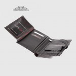 Вертикальное мужское портмоне для автодокументов и денег с монетницей KARYA 0927  53 Черный