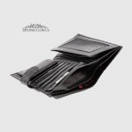 Вертикальное мужское портмоне для автодокументов и денег с монетницей KARYA 0927  53 Черный