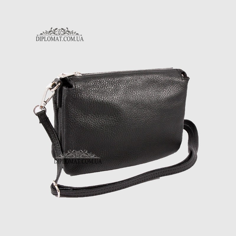 Сумка Женская Кожаная EMANUELA FERRETTI 85032 Ремень через плечо BLACK floater Черный