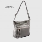 Сумка Женская BELLINI Vaglia Кожаная С Ремнем через плечо D.GREY  floater Черный