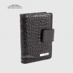 Визитница KARYA 0014  53 из кожи черная