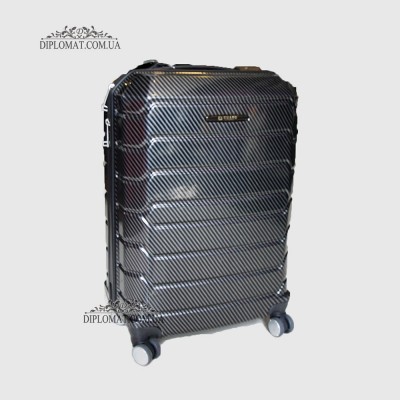 Чемодан на колесах поликарбонат GUARD 010603 CARBON BLACK ЧерныйРазмер L ( 25 x 65 x 41cm 3,41 кг)