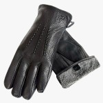 Перчатки мужские BALISA 611 из  натуральной кожи оленя,  подкладка плюш