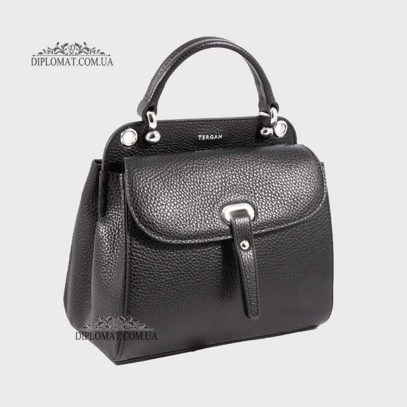 Сумка Женская Кожаная TERGAN 79349  SIYAH FLOATER NIKEL 