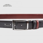 Ремень RINO 6711145229822 кожаный двухсторонний Черный и Коричневый  STD трендовый  цвет