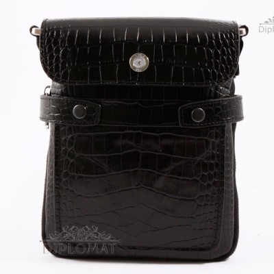 Сумка мужская Через плечо из натуральной кожи KARYA 0583 53 Black Croco