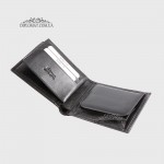 Портмоне мужское кожаное с широко открывающийся монетницей KARYA 0910  1 Черный
