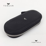 Ключница TERGAN 096 Кожаная На молнии с карабинами для ключей  SIYAH VEGETAL Черный